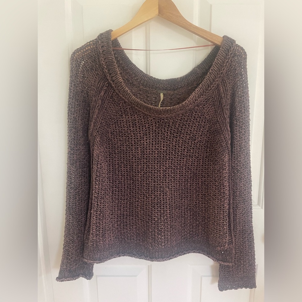 Free People knit pullover sweater brown XS